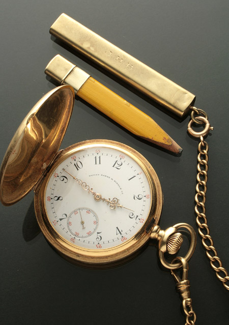 Appraisal: Gentleman's -Karat Yellow-Gold Manual-Wind Hunting Case Pocket Watch and Chain