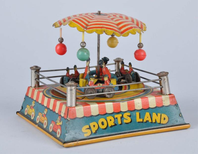 Appraisal: Japanese Tin Litho Wind-Up Sports Land Toy Pre-war Nice combination