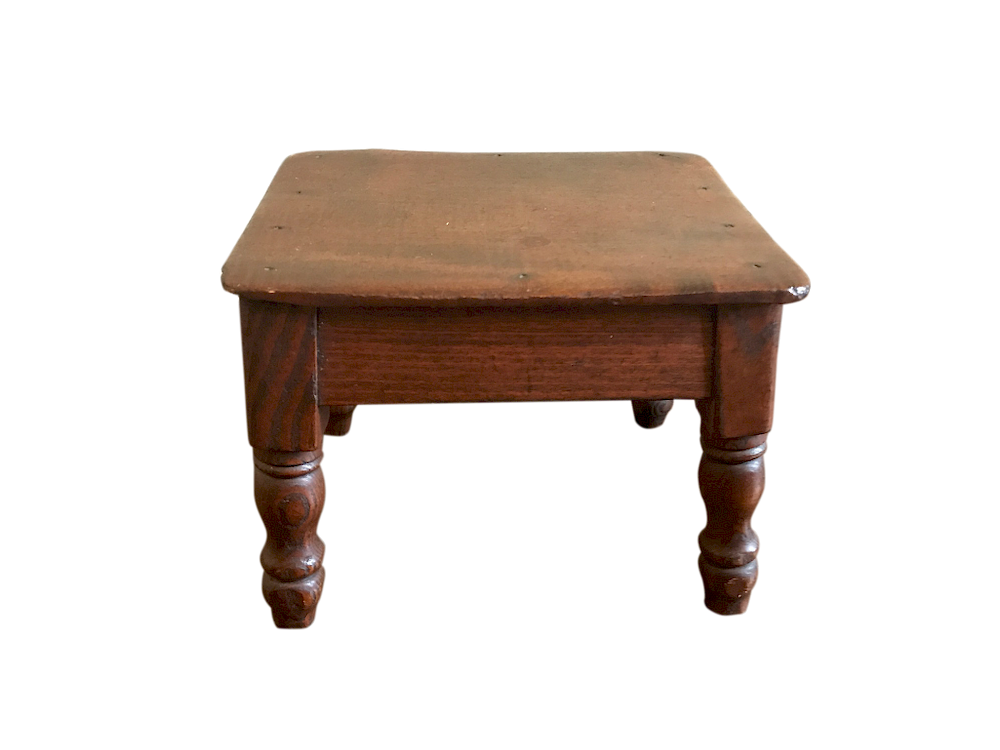 Appraisal: Child's Walnut Bench Stool Child's Walnut Bench Stool Child's walnut