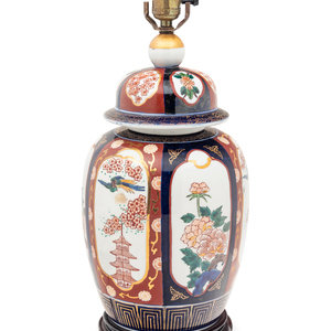 Appraisal: An Imari Palette Porcelain Jar Mounted as a Lamp th