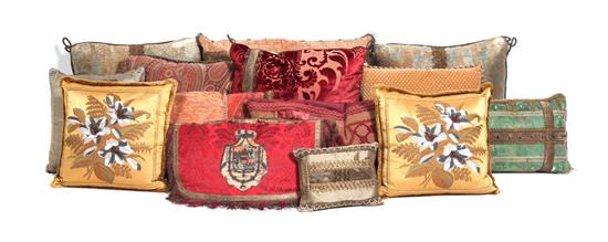 Appraisal: Sale Lot A Collection of Fifteen Decorative Pillows including embroidered