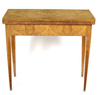 Appraisal: A th century Italian walnut card table the quarter veneered