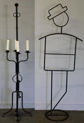 Appraisal: Midcentury Tommi Parzinger Floor Lamp with UnusualFigural Iron Valet From