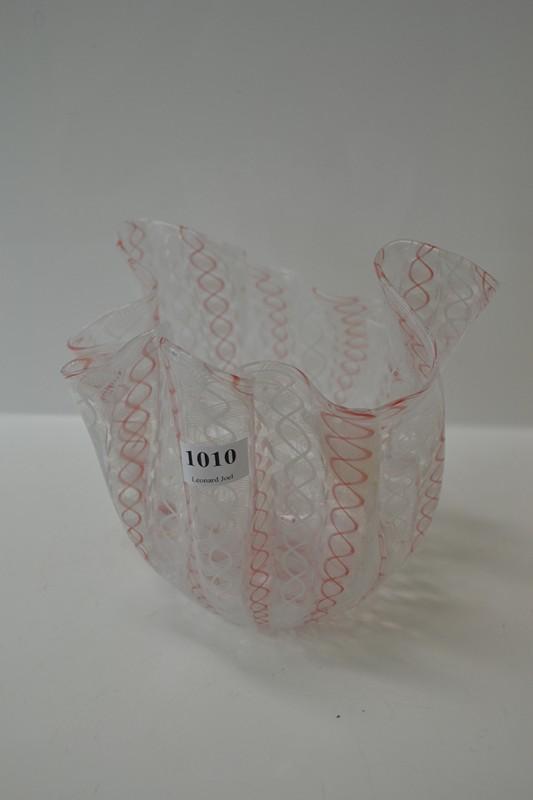 Appraisal: VENINI LATTICINO HANDKERCHIEF BOWL