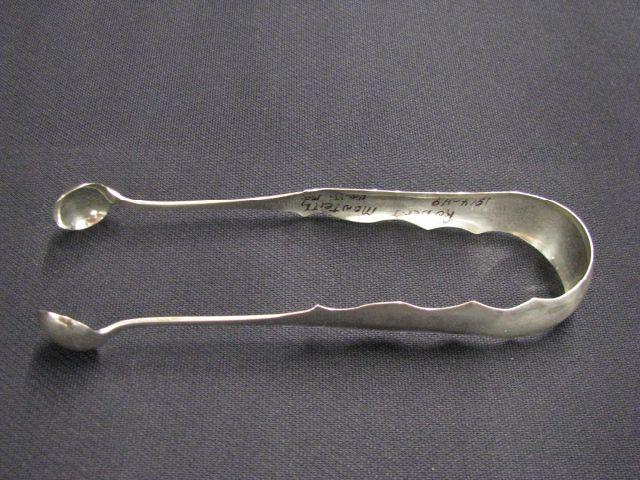 Appraisal: American Coin Silver Tongs by Robert Monteith Baltimore Maryland to