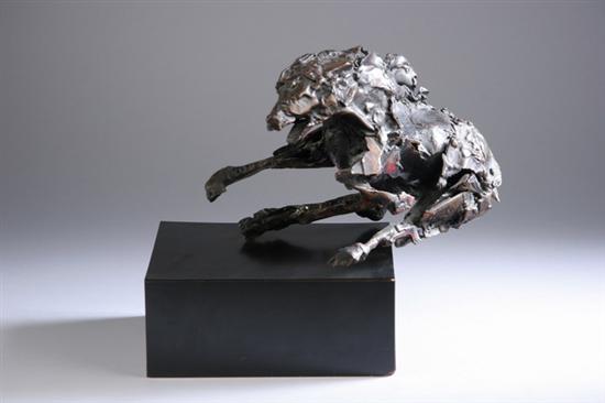 Appraisal: JUDITH BROWN American d WAR HORSE Bronze with dark brown