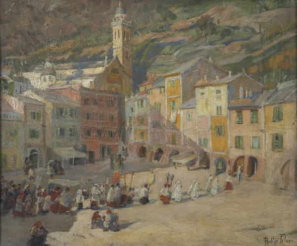 Appraisal: Pauline Palmer American - Procession in Portofino signed 'Pauline Palmer'