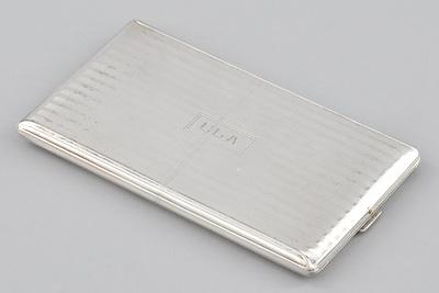 Appraisal: A Sterling Silver Cigarette Case Napier American th Century Hinged