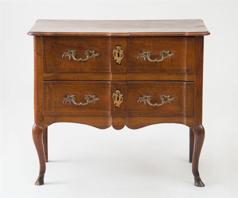 Appraisal: LOUIS XV PROVINCIAL BRONZE-MOUNTED WALNUT COMMODE x x in Ambassador