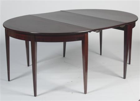 Appraisal: A th century mahogany D-end dining table comprising two ends