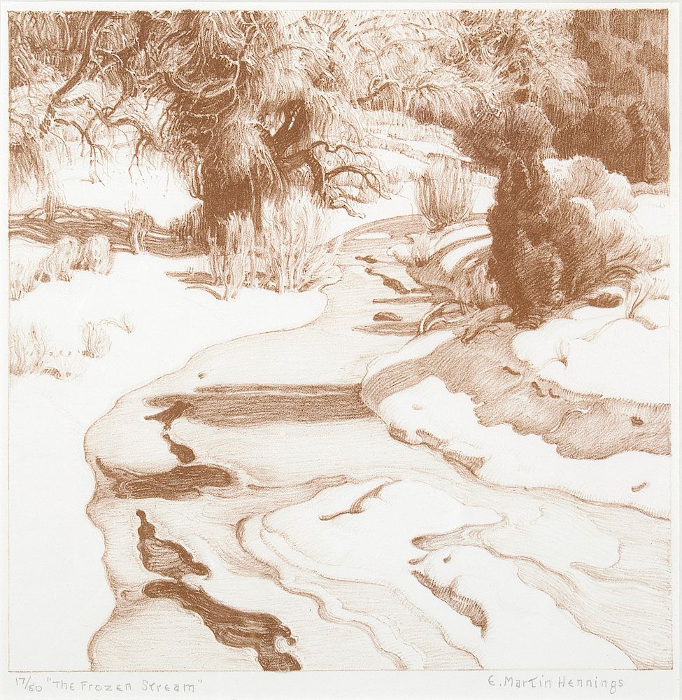 Appraisal: E Martin Hennings The Frozen Stream Hennings E Martin -