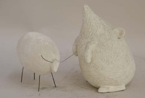 Appraisal: Mouse and Sheep with Texture Ceramic on Ceramic Caplan Jerry