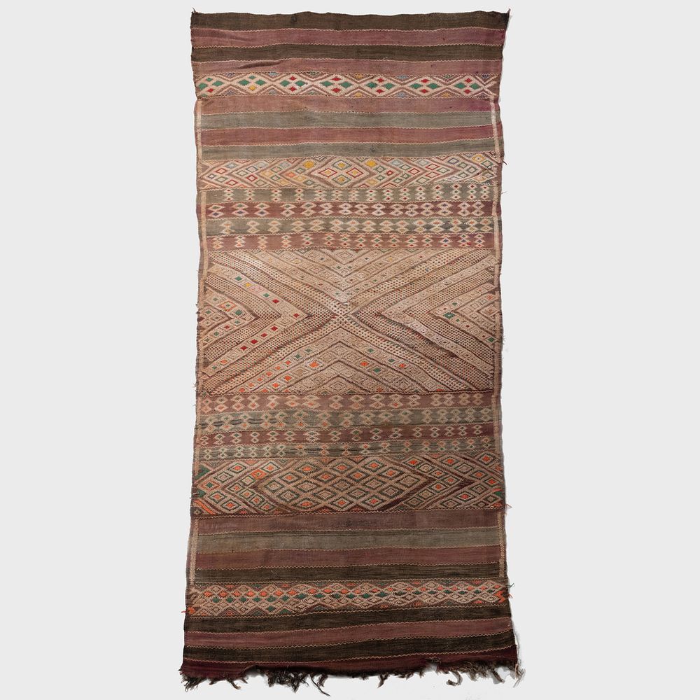 Appraisal: Moroccan Flatweave Rug ft in x ft in Condition Losses