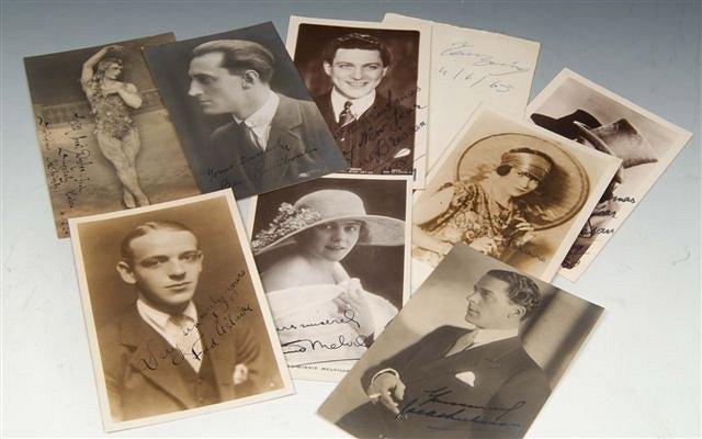 Appraisal: SIGNED POSTCARD portraits inc Fred Astaire Jack Buchanan Basil Rathbone