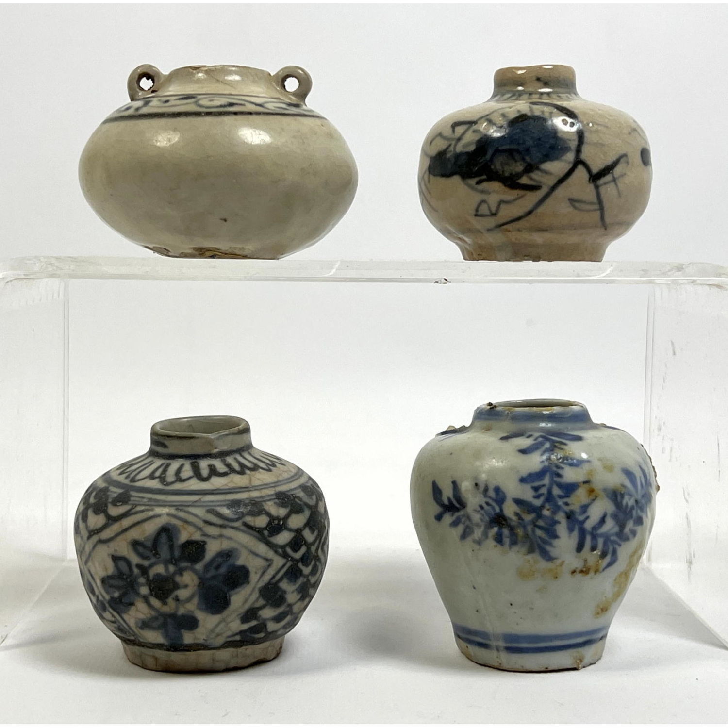 Appraisal: pcs Chinese Ming Small Pots made by Drunken Potter all