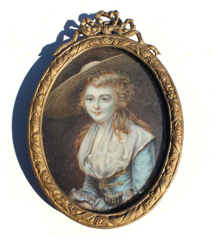 Appraisal: MINIATURE PAINTING ON IVORY OF A YOUNG GIRL '' x