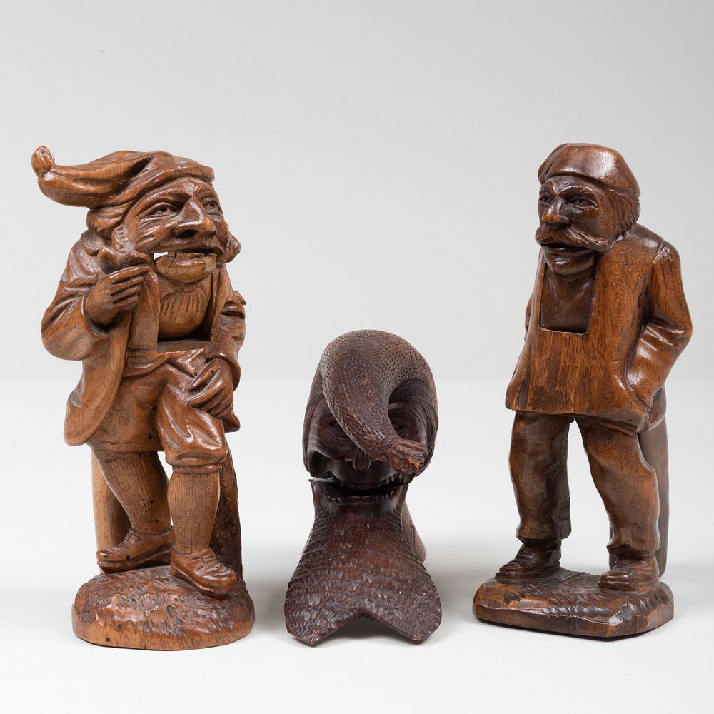 Appraisal: Two Standing Wood Nutcrackers of Gnomes and a Figure of