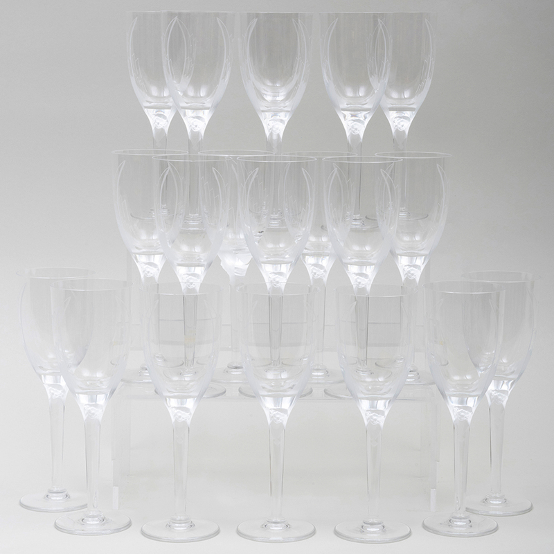 Appraisal: SET OF TWENTY LALIQUE GLASS CHAMPAGNE FLUTES Signed in etch