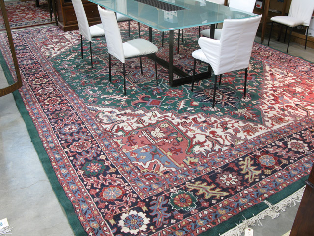 Appraisal: HAND KNOTTED ORIENTAL GRAND ROOM CARPET Persian Heriz design '