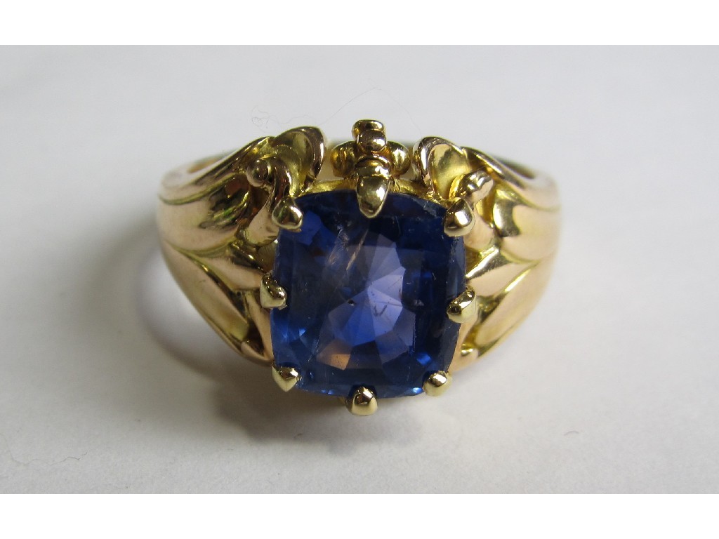 Appraisal: A Georg Jensen ct gold sapphire single stone ring with