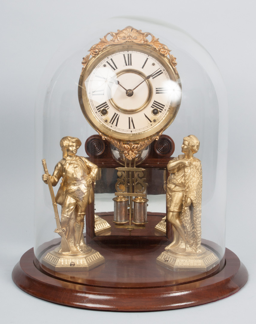 Appraisal: Ansonia crystal palace mantel clock late th century brass clock