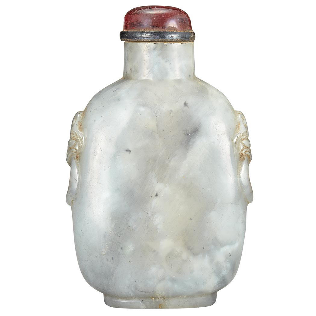 Appraisal: Chinese Gray and Black Jade Snuff Bottle th th Century