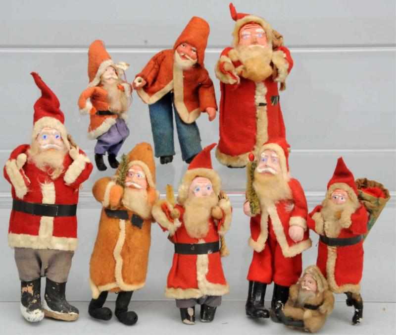 Appraisal: Lot of Santas with Composition Faces Japanese Size Largest -