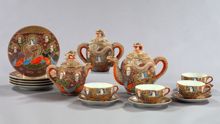 Appraisal: Japanese Taisho Sixteen-Piece Porcelain Tea Service for Four Persons first