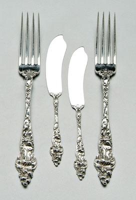 Appraisal: Les Six Fleurs sterling flatware Reed amp Barton twelve forks