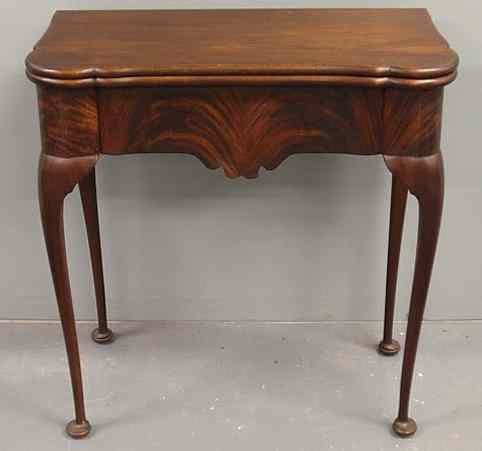 Appraisal: Queen Anne style mahogany card table h x w x