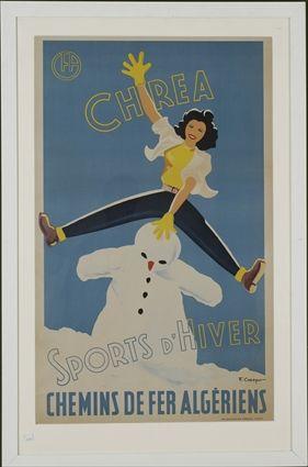 Appraisal: Mid- th-Century Chromolithographed Travel Poster Sports d'Hiver Signed F Crespo