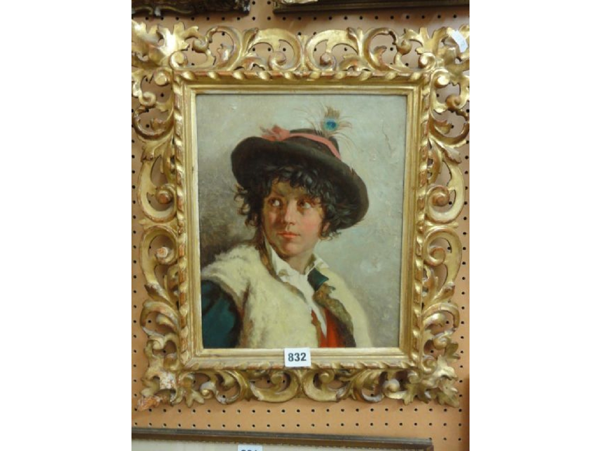 Appraisal: A th century continental school oil painting on canvas shoulder