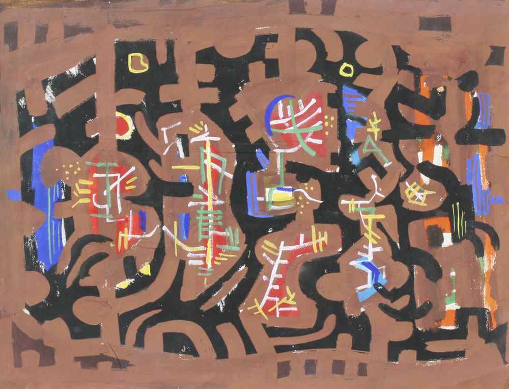 Appraisal: LEHMAN Irving American - Abstract Composition Gouache sight size ''