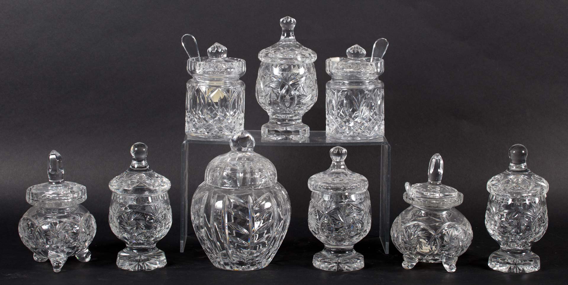 Appraisal: Assortment of pressed glass lidded items Undernumber