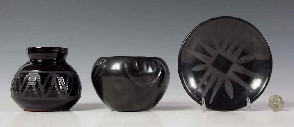 Appraisal: PIECE COLLECTION SANTA CLARA PUEBLO POTTERY To include Small bowl