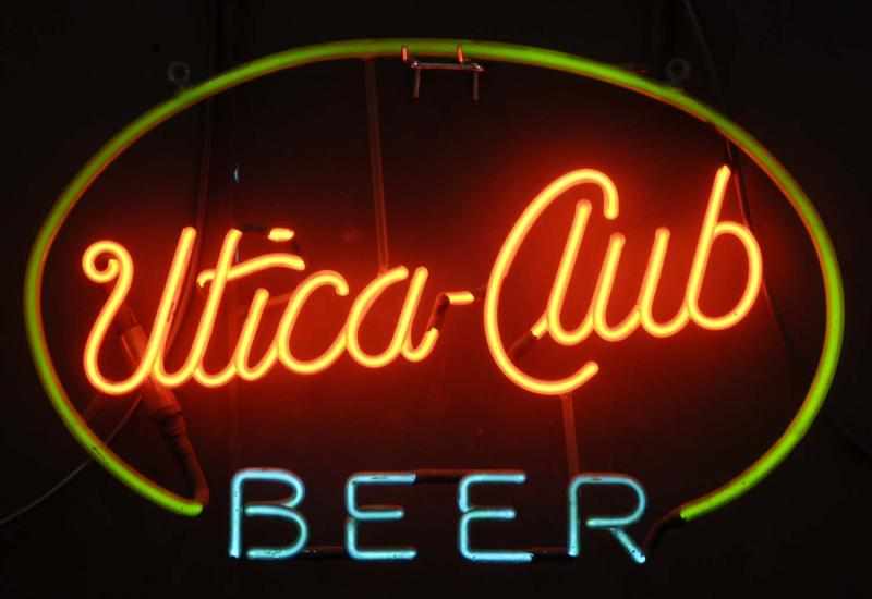 Appraisal: Utica Club Oval Green Neon Sign Description Utica Brewing Utica