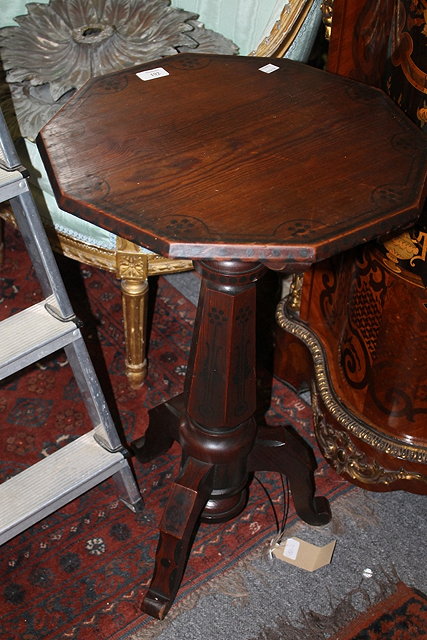 Appraisal: A VICTORIAN PITCH PINE OCTAGONAL TIP-UP OCCASIONAL TABLE cm