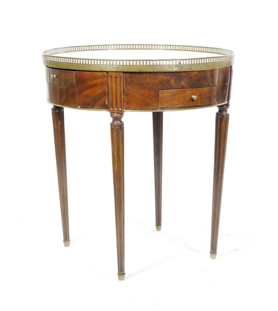 Appraisal: A BOUILLOTTE TABLE late Louis XVI France circa Mahogany Marble