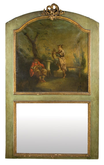 Appraisal: Louis XVI Painted and Parcel Gilt Trumeau Estimate -