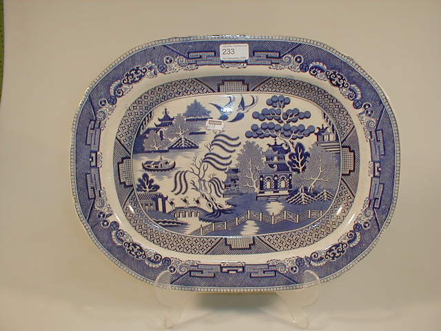 Appraisal: A Victorian Staffordshire blue and white transfer printed meat plate