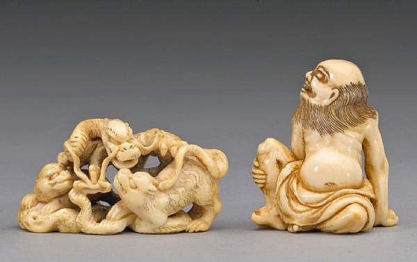 Appraisal: Two ivory studies The first an ivory study of a