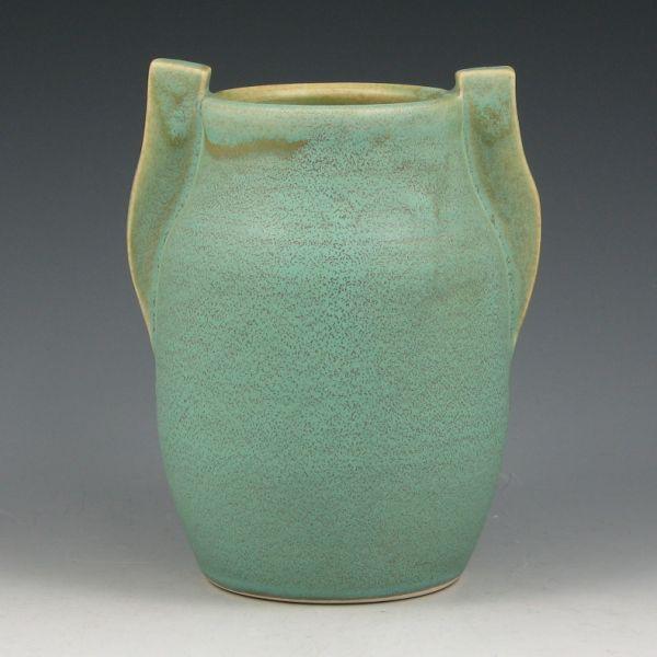 Appraisal: Seiz Pottery matte green Arts Crafts Earthenware vase from with