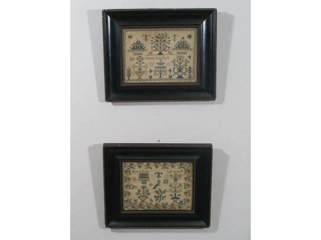 Appraisal: Pair of English Samplers by Sisters possibly late th c