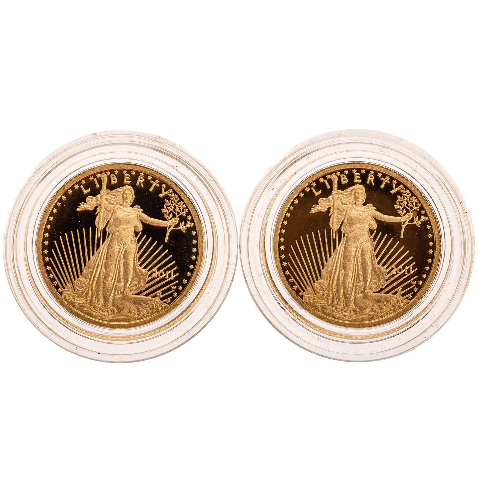 Appraisal: TWO - W OZ GOLD PROOF AMERICAN EAGLES A pair