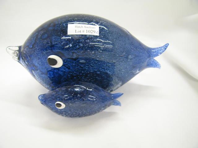 Appraisal: Italian Art Glass Figurine of Fish large small blue aquatic