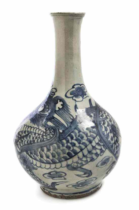 Appraisal: A Korean Ceramic Bottle Vase having underglaze blue decoration of