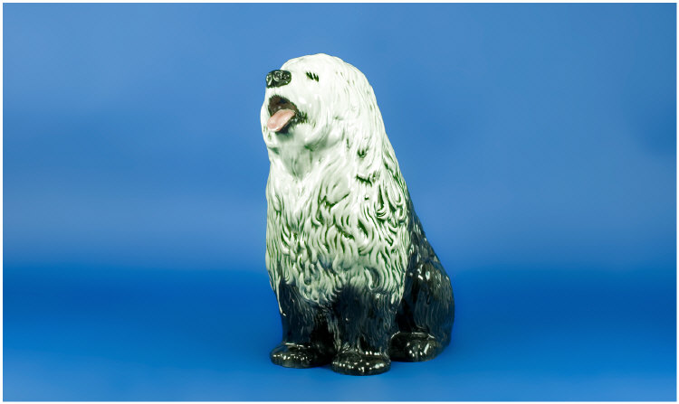 Appraisal: Beswick Animal Figure Old English Sheepdog Model Black and white