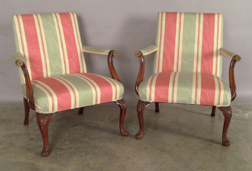 Appraisal: Pair of Georgian style open armchairs