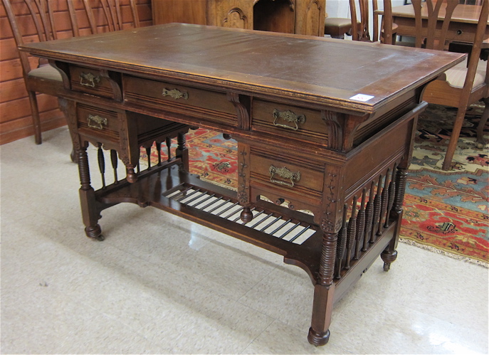 Appraisal: VICTORIAN WALNUT WRITING TABLE Eastlake design American c having a