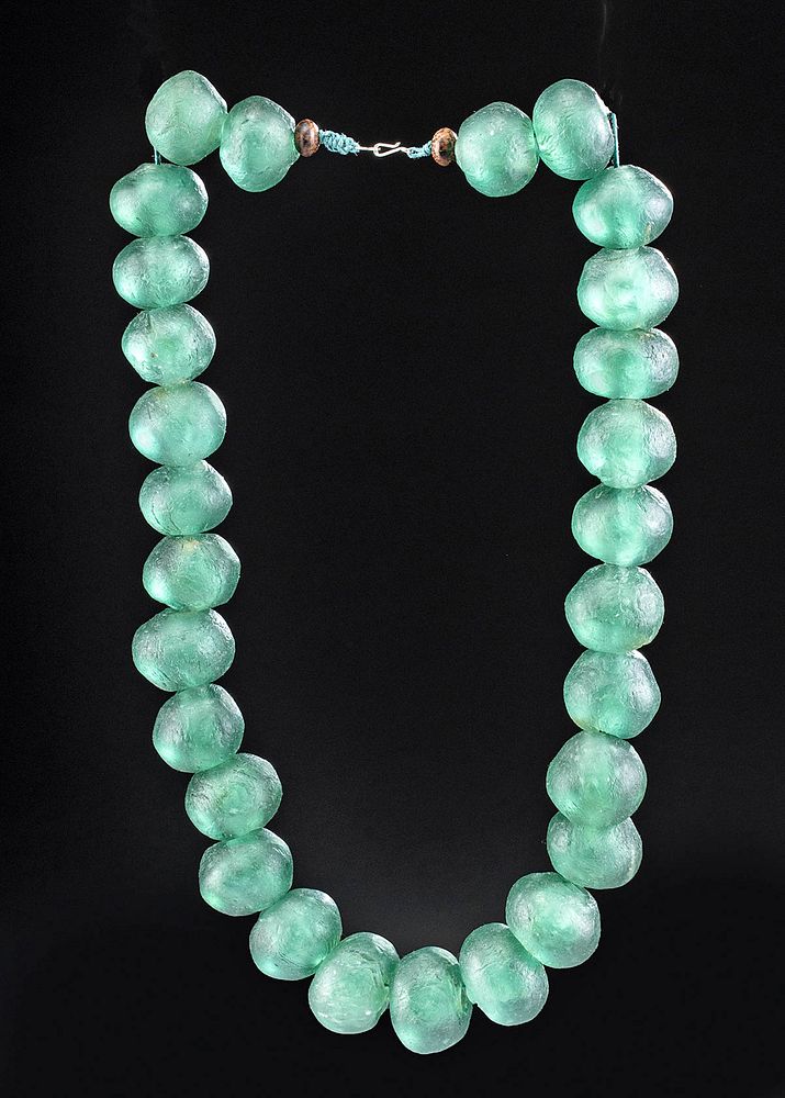 Appraisal: Jumbo th C African Dutch Glass Trade Bead Necklace West